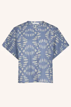 By bar amber indigo blouse | blue indigo print^ Blusen