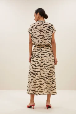 By bar amie zebra blouse | sand zebra print^ Blusen