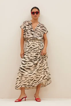By bar amie zebra blouse | sand zebra print^ Blusen