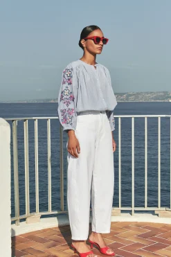 By bar becky pinstripe blouse | indi grey^ Blusen