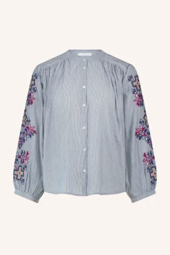 By bar becky pinstripe blouse | indi grey^ Blusen