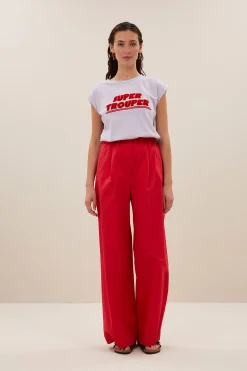 By bar benji poplin pants | lipstick^ Hosen