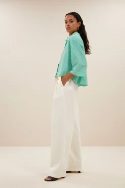 By bar bernie blouse | green seer stripe^ Blusen