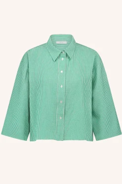 By bar bernie blouse | green seer stripe^ Blusen