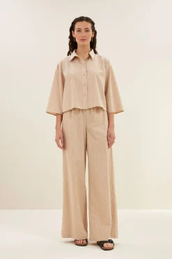 By bar bernie lurex stripe blouse | copper lurex stripe^ Blusen