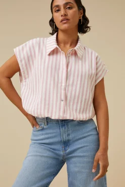By bar bieke linen stripe blouse |^ Blusen