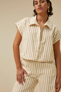 By bar bieke linen stripe blouse |^ Blusen