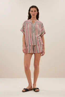 By bar bo multi stripe athia blouse | multi stripe^ Blusen