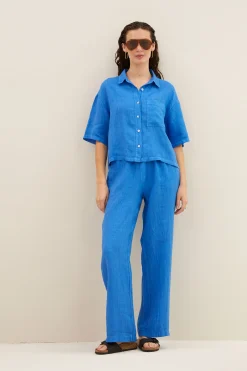 By bar cris linen blouse | queens blue^ Blusen