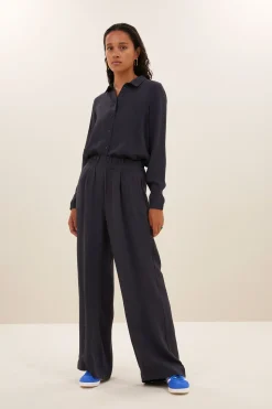 By bar donna satin stripe blouse |^ Blusen