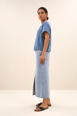 By bar elba denim skirt | light denim^ Röcke