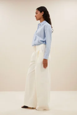 By bar elvie stripe chambray blouse | light blue stripe^ Blusen