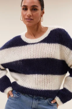 By bar evi stripe pullover | midnight big stripe^ Strick