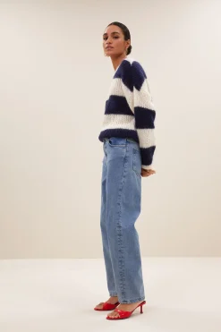 By bar evi stripe pullover | midnight big stripe^ Strick