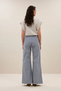 By bar femme stripe pants | blue milky stripe^ Hosen