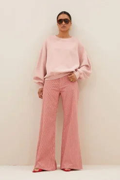 By bar femme stripe pants | red milky stripe^ Hosen