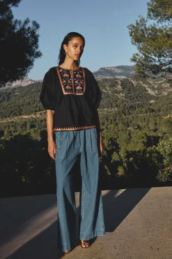 By bar gabie embroidery blouse | jet black^ Blusen