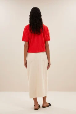 By bar harper slub top | poppy red^ Tops & Shirts