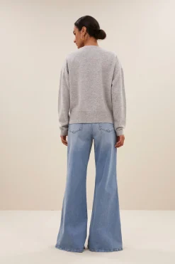 By bar holly ls pullover | grey melee^ Strick