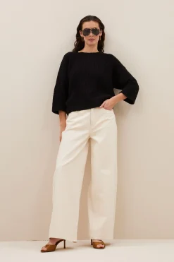 By bar jack pullover | jet black^ Strick