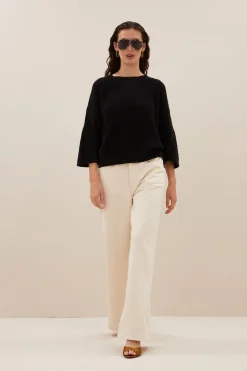 By bar jack pullover | jet black^ Strick
