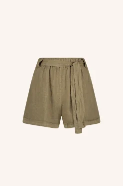 By bar june linen shorts | khaki^ Overalls & Shorts