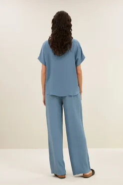 By bar karly viscose blouse | blue stone^ Blusen