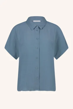 By bar karly viscose blouse | blue stone^ Blusen