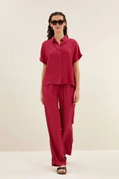 By bar karly viscose blouse | cerise^ Blusen