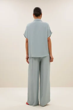 By bar karly viscose blouse | mystic sage^ Blusen
