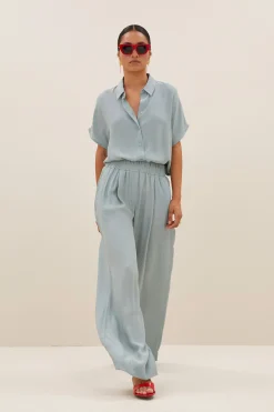 By bar karly viscose blouse | mystic sage^ Blusen