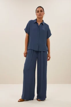 By bar karly viscose blouse | opal blue^ Blusen