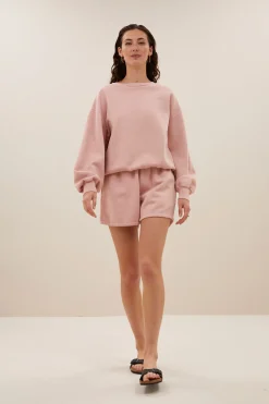 By bar kid natural sweat shorts | peach dust^ Overalls & Shorts