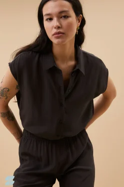 By bar kiek viscose top | cafe noir^ Blusen
