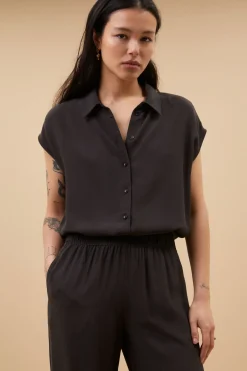 By bar kiek viscose top | cafe noir^ Blusen