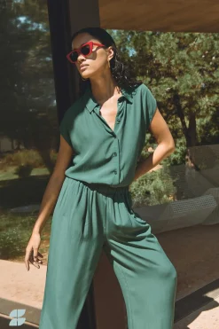 By bar kiek viscose top | deep green^ Blusen