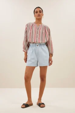 By bar leon bleached denim shorts | bleached denim^ Overalls & Shorts