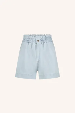 By bar leon bleached denim shorts | bleached denim^ Overalls & Shorts