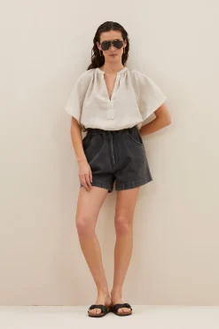 By bar leon twill short | jet black^ Overalls & Shorts