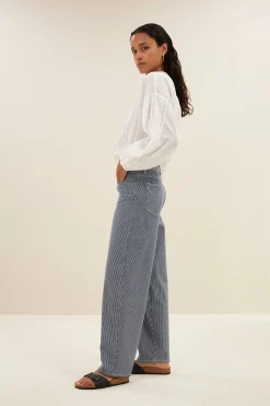 By bar lew stripe pants | dark blue stripe^ Jeans|Hosen