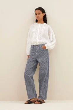By bar lew stripe pants | dark blue stripe^ Jeans|Hosen