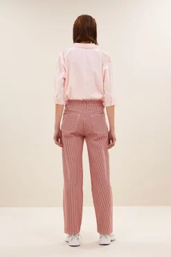By bar lew stripe pants | red milky stripe^ Jeans|Hosen