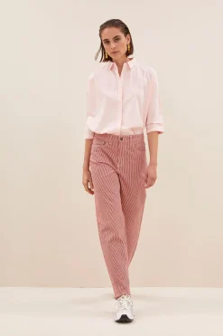 By bar lew stripe pants | red milky stripe^ Jeans|Hosen
