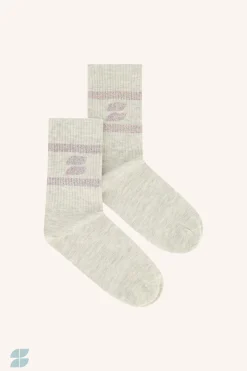 By bar logo sparkle socks | light grey melee^ Socken