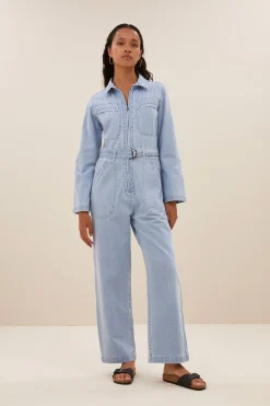 By bar louise denim suit | light denim^ Overalls & Shorts