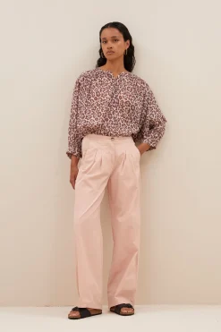 By bar lucy cheetah blouse | pink cheetah print^ Blusen