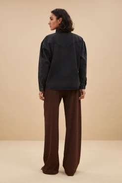 By bar mae twill blouse | jet black^ Blusen