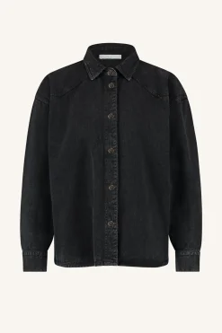 By bar mae twill blouse | jet black^ Blusen
