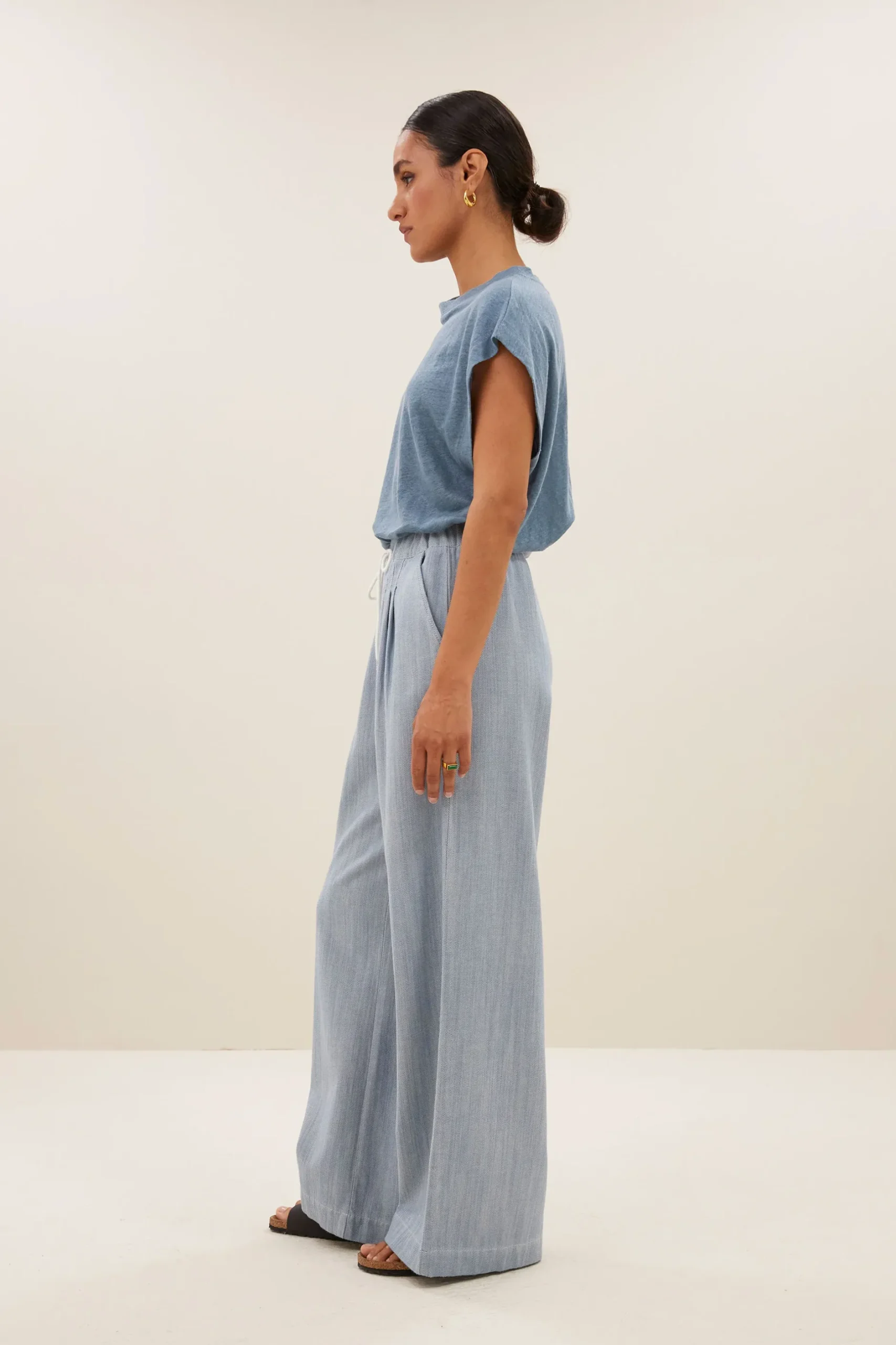 By bar mason linen top | blue stone^ Tops & Shirts