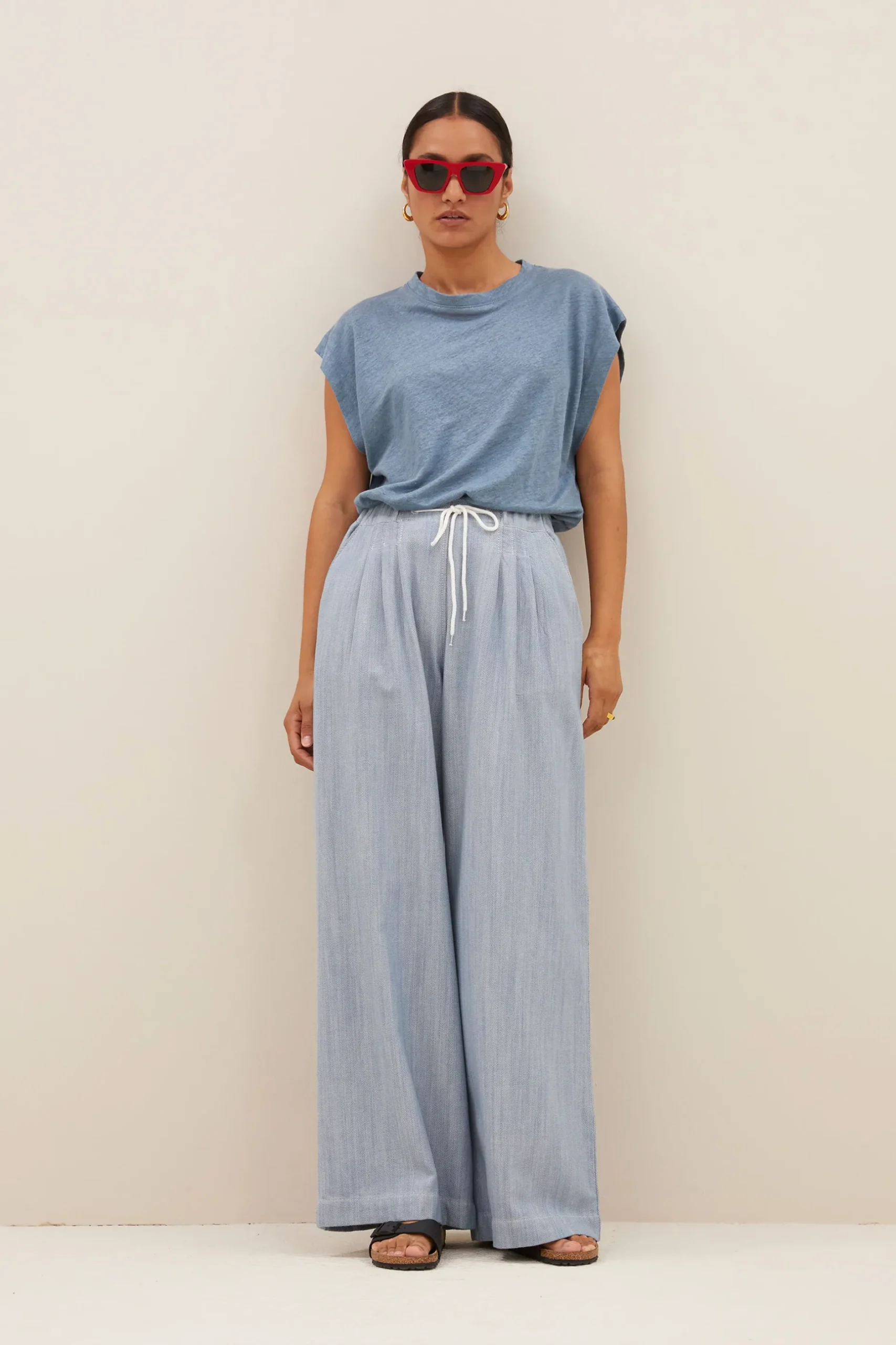 By bar mason linen top | blue stone^ Tops & Shirts